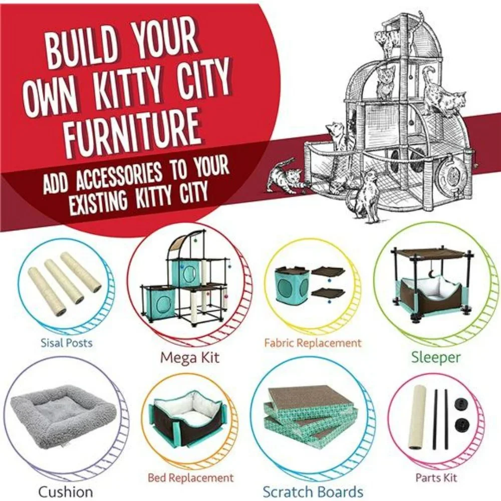 Kitty City Claw Indoor and Outdoor Mega Kit Cat Furniture, Cat Sleeper